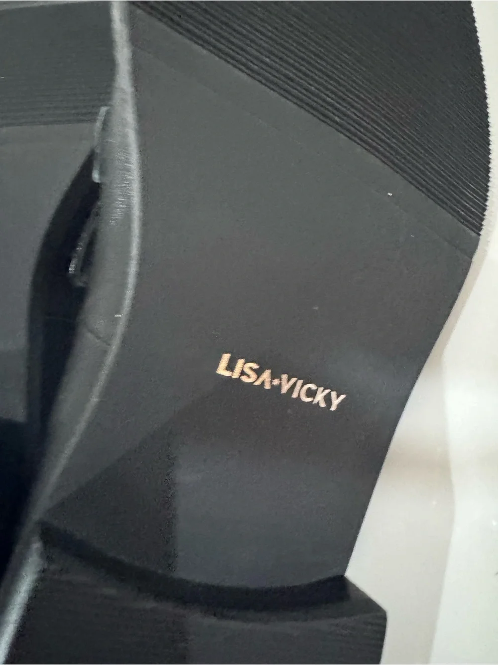 Black Leather Women's Loafers with Gold Bit Accent Size 7.5